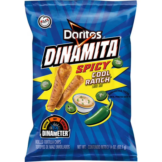 Doritos Dinamita Spicy Cool Ranch Rolled Tortilla Snack Chips, 3.25 oz
