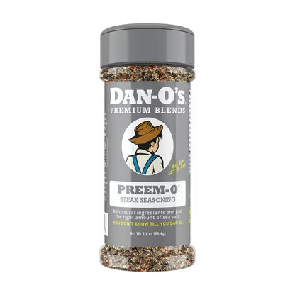 Dan-O's Preem-O Seasoning - All-Purpose Steak & Meat Seasoning - Great for cooking & grilling anything - Small bottle (3.4 oz)