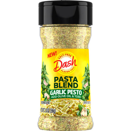 Dash Pasta Blend Garlic Pesto, Salt Free Seasoning Blend, 2.0 oz Bottle