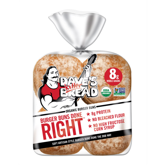 Dave's Killer Bread Burger Buns Done Right, Organic Hamburger Buns, 8 Ct, 17.6 oz, Shelf-Stable