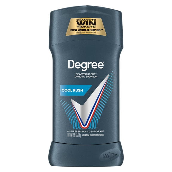 (2 pack) Degree Men Antiperspirant Deodorant 72-Hour Sweat and Odor Protection Cool Rush Antiperspirant For Men With Body Heat Activated Technology, 2.6 oz