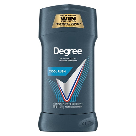 (2 pack) Degree Men Antiperspirant Deodorant 72-Hour Sweat and Odor Protection Cool Rush Antiperspirant For Men With Body Heat Activated Technology, 2.6 oz