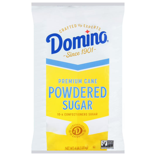 Domino Confectioners Sugar, Pure Cane, 10x Powdered, Allergen-Free, 4 lb (1.81 kg), Plastic Bag