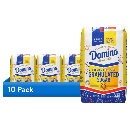 (10 pack) Domino Pure Cane Sugar, 4 lb Bag, Summer Baking, Cakes, Cookies, Limited Edition