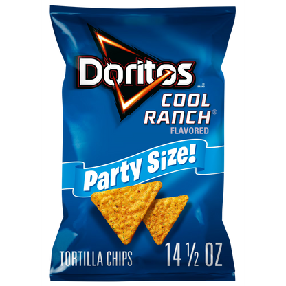 Doritos Cool Ranch Flavored Tortilla Chips, Party Size, 14.5 oz Bag