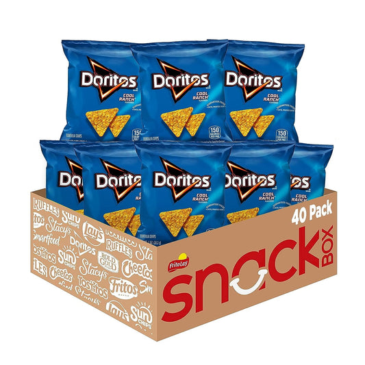 Doritos Cool Ranch Flavored Tortilla Chips Snacks Multipack, 1 oz Bags, 40 Count