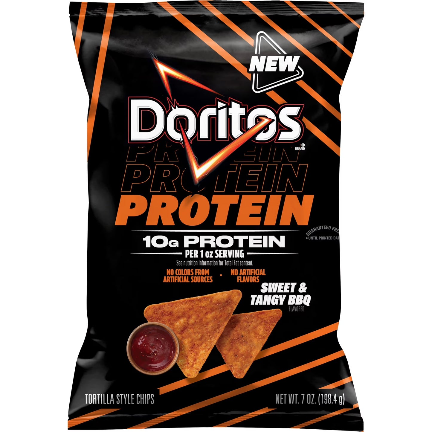 Doritos Protein Sweet & Tangy BBQ Tortilla Chips Bag, 7 oz