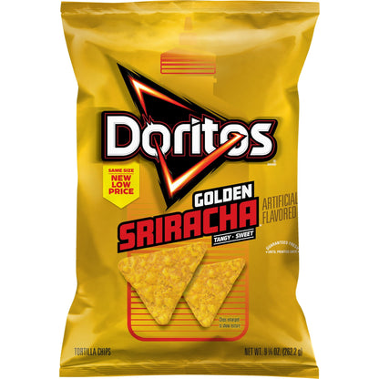 Doritos Tangy and Sweet Golden Sriracha Tortilla Chips, 9.25 Ounce Bag