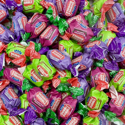 Dubble Bubble Assorted Fruit Flavor Gum - 1 Pound Bulk Bag of 3 Flavor Individually Wrapped Bubble Gum - Grape, Watermelon, Apple - Chewing Bubble Gum Holiday Candy(Approx. 70 Pieces)