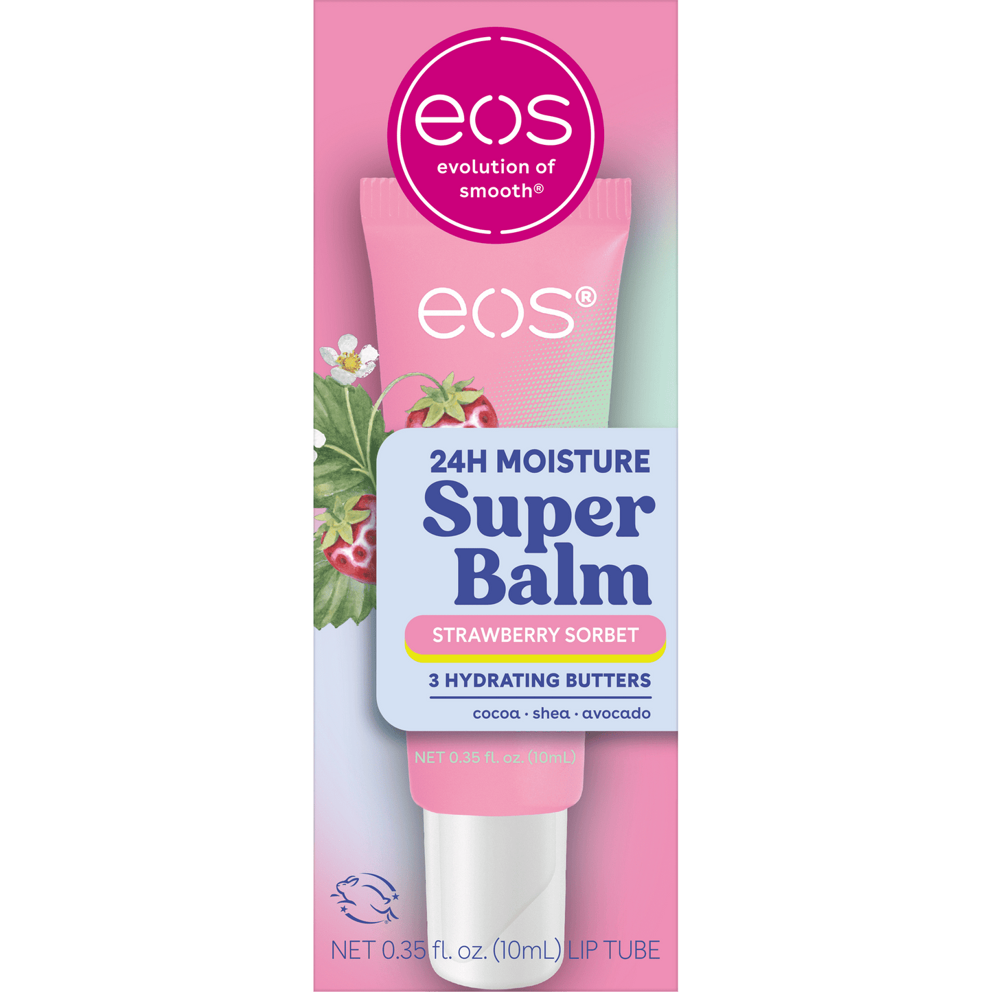 eos 24H Moisture Super Balm- Strawberry Sorbet, 0.35 fl oz, 1-Pack