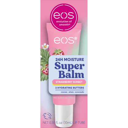eos 24H Moisture Super Balm- Strawberry Sorbet, 0.35 fl oz, 1-Pack