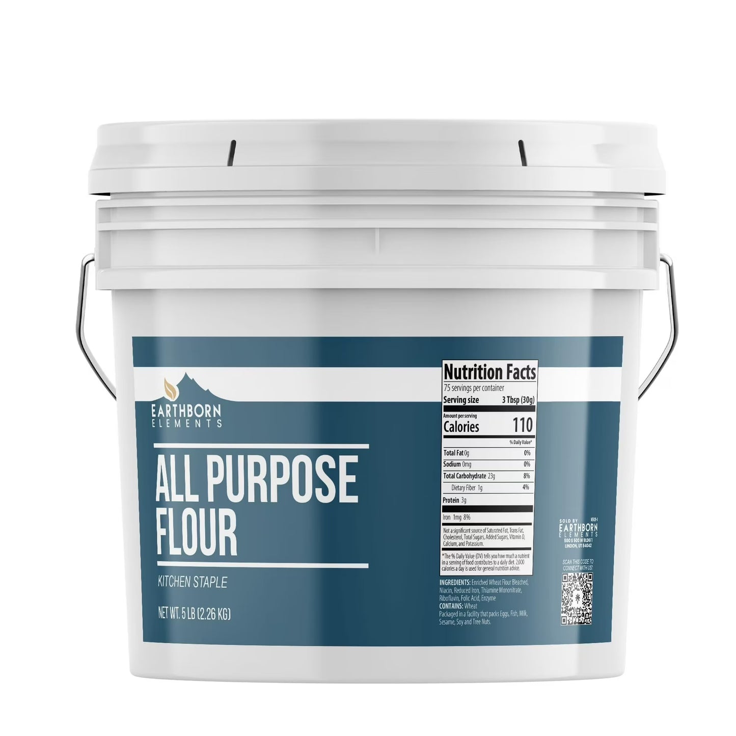 Earthborn Elements All Purpose Flour 1 Gallon Bucket, Kitchen Staple, Food Storage