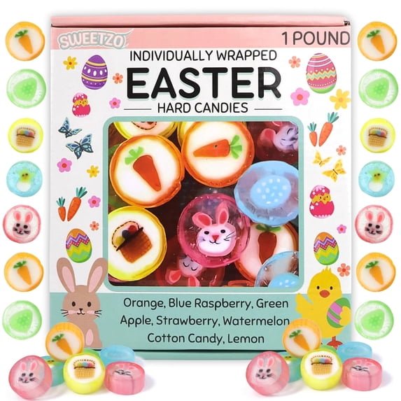 Easter Cut Rock Candy, Bulk Egg Hunt Fillers, 1 Lb Box