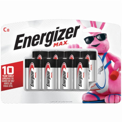Energizer MAX C Batteries (8 Pack), C Cell Alkaline Batteries