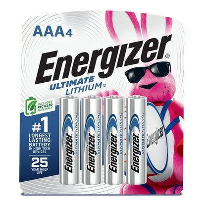 (4 pack) Energizer Ultimate Lithium AAA Batteries (4 Pack), Triple A Batteries