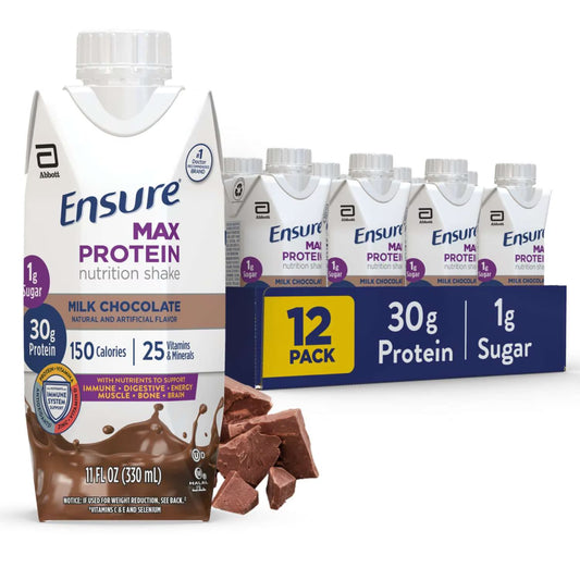 Ensure Max Protein Shake, 30g Protein, Milk Chocolate, 11 fl oz, 12 Pack