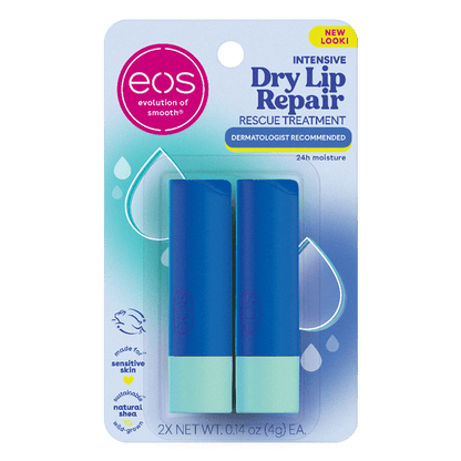 (8 pack) Eos The Hero Extra Dry Lip Treatment and Repair, Hypoallergenic, Strawberry Scent, 0.14oz/2pk