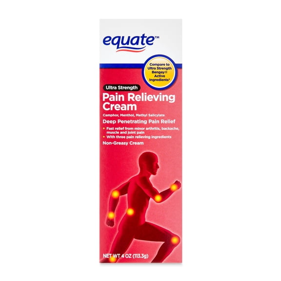 (2 pack) Equate Ultra Strength Pain Relieving Cream, 4 oz, Compare to Ultra Strength Bengay Active Ingredients