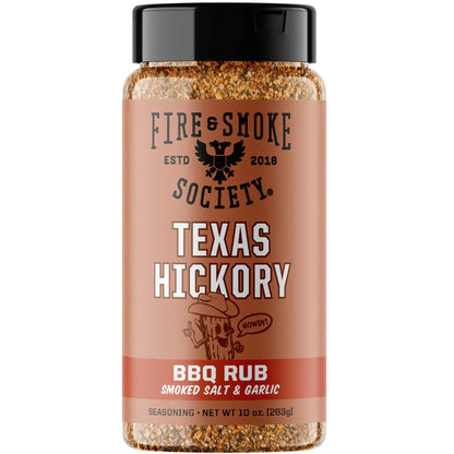 Fire & Smoke Society Texas Hickory BBQ Seasoning Blend for Grilling, 10 oz Mixed Spices & Seasonings