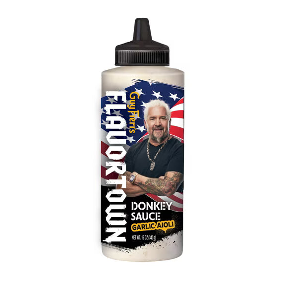 Guy Fieri Flavortown Famous Donkey Sauce, Restaurant-Style Garlic Aioli for Burgers and Fries, 12 oz