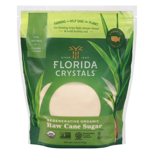 (3 pack) Florida Crystals Regenerative Organic Raw Cane Sugar, 6 lb