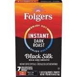 Folgers Black Silk Instant Coffee Crystals Single Serve Packets for Hot or Iced Coffee, 7 Count