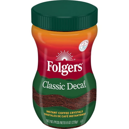 Folgers Classic Decaf Instant Coffee, 8 oz Jar