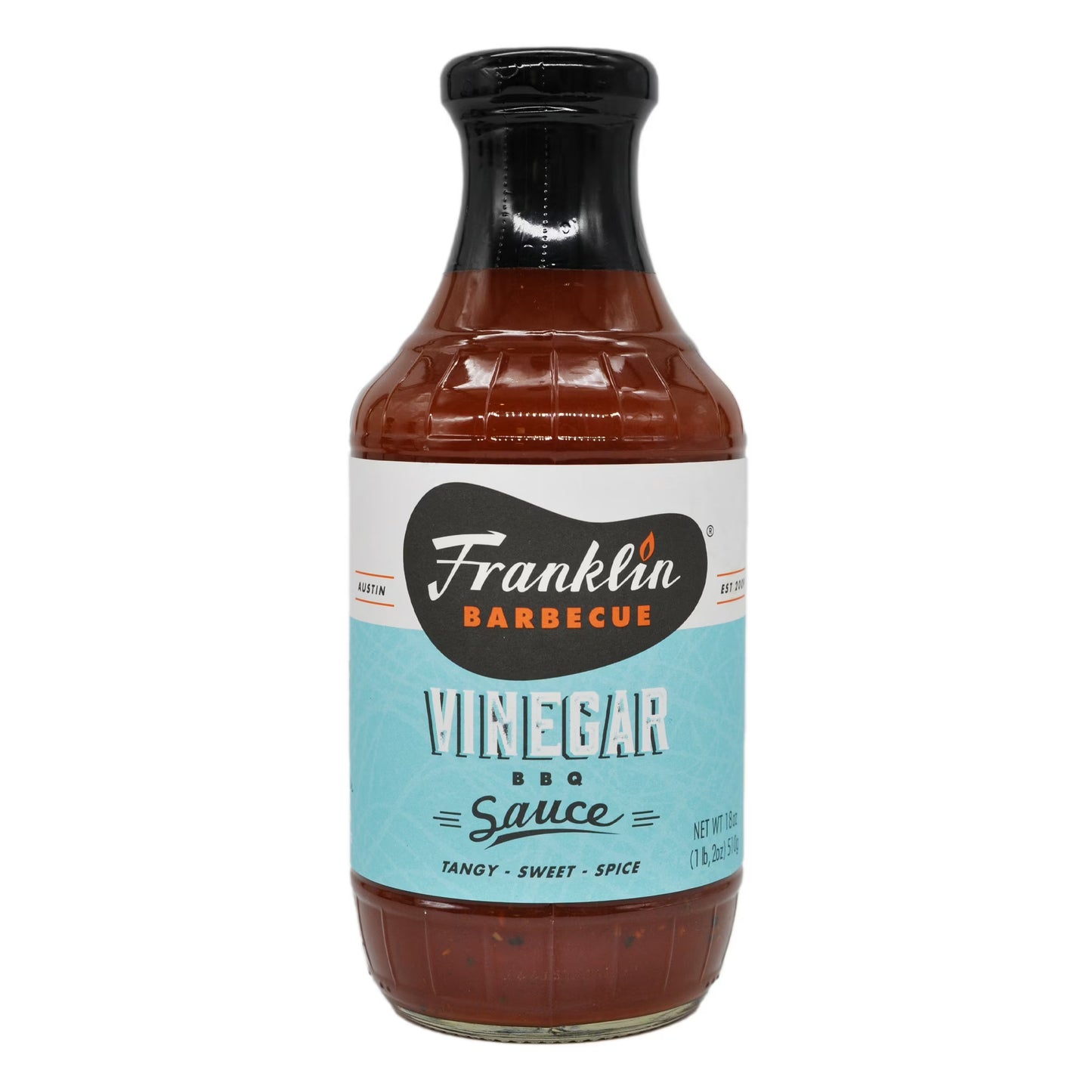 Franklin Barbecue Vinegar BBQ Sauce, 18 oz, Gluten Free, Carolina-Style