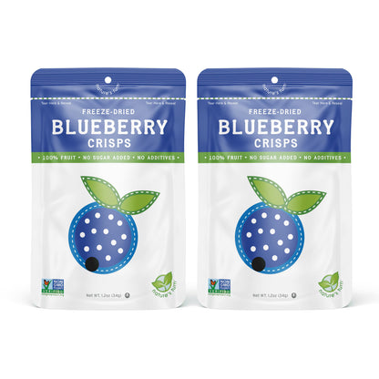 Nature’s Turn Freeze-Dried Blueberry Crisps, No Added Sugar, Healthy Natural Fruit Crisp Snack for School Lunches, 2 Pack (1.2 oz Each)