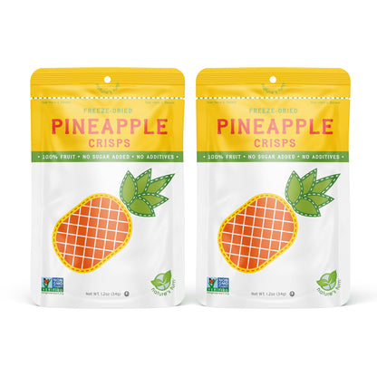 Nature’s Turn Freeze-Dried Pineapple Crisps, No Added Sugar, Healthy Natural Fruit Crisp Snack for School Lunches, 2 Pack (1.2 oz Each)