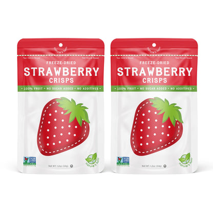 Nature’s Turn Freeze-Dried Strawberry Crisps, No Added Sugar, Healthy Natural Fruit Crisp Snack for School Lunches, 2 Pack (1.2 oz Each)