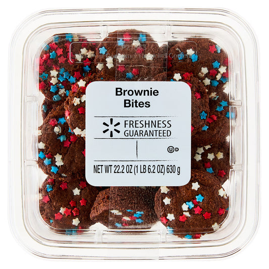Freshness Guaranteed Brownie Bites with Patriotic Star Sprinkles, 22.2 oz (Baked and Sweet Dessert)