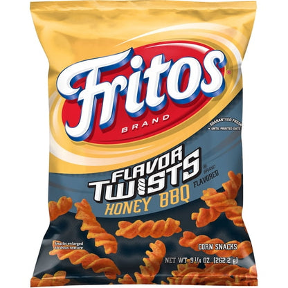 (4 pack) Fritos Flavor Twists Honey BBQ Flavor Corn Snacks, 9.25 Ounce Bag