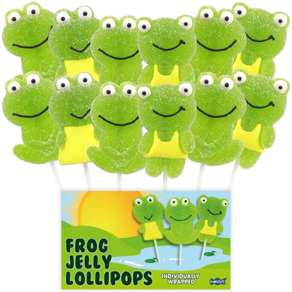 Frog Jelly Lollipops, Gummy Birthday Party Candy, 12 Count, 15 Ounce Box