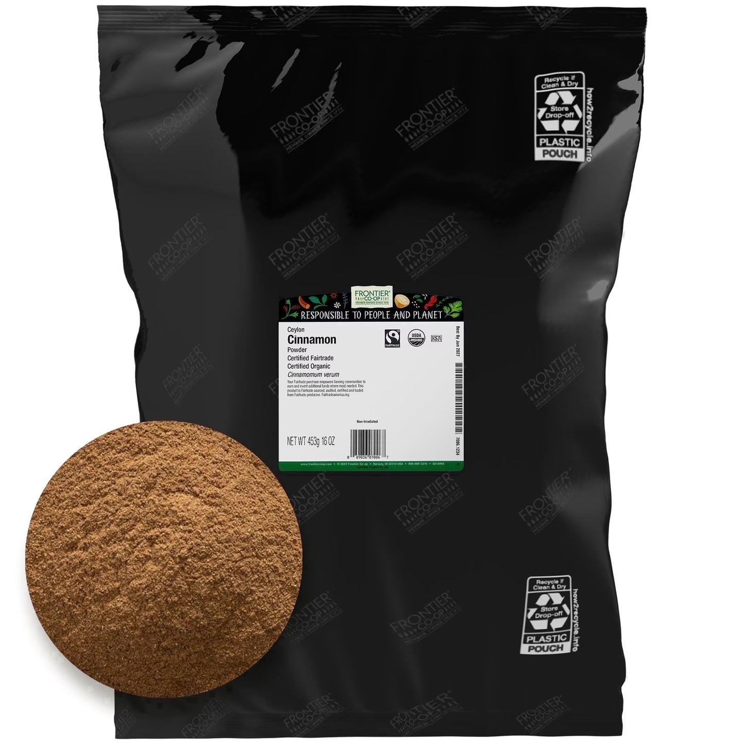 Frontier Co-op Certified Organic Ceylon Cinnamon, 16 oz. Bag, Fairtrade Certified