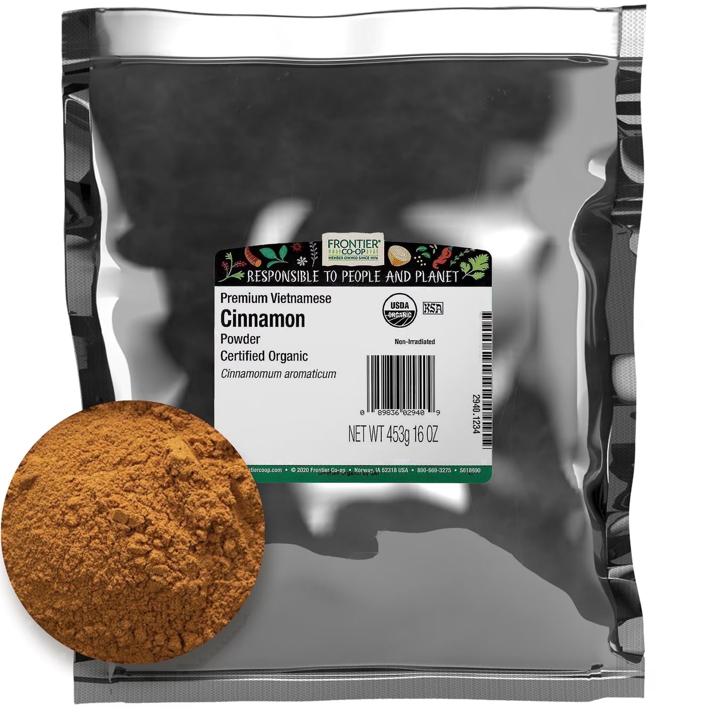 Frontier Co-op Certified Organic Vietnamese Cinnamon, 16 oz. Bag