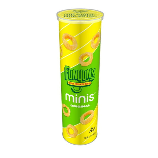 (3 pack) Funyuns Minis Onion Flavored Rings Original, 2.875 oz Canister