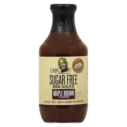 Pack of 6, G Hughes Sugar Free Maple Brown BBQ Sauce, 18 oz
