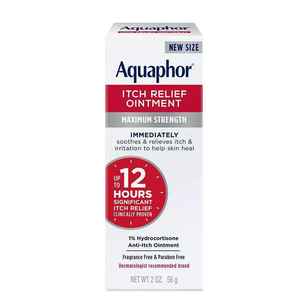 Aquaphor Itch Relief Ointment, Maximum Strength 1% Hydrocortisone, Relieves Itch from Skin Irritation, Insect Bites, Psoriasis, Skin Rashes, Eczema, & Poison Ivy, 2 oz