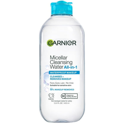 (2 pack) Garnier SkinActive Micellar Cleansing Water All in 1 Waterproof Makeup Remover, Face Cleanser, 13.5 fl oz