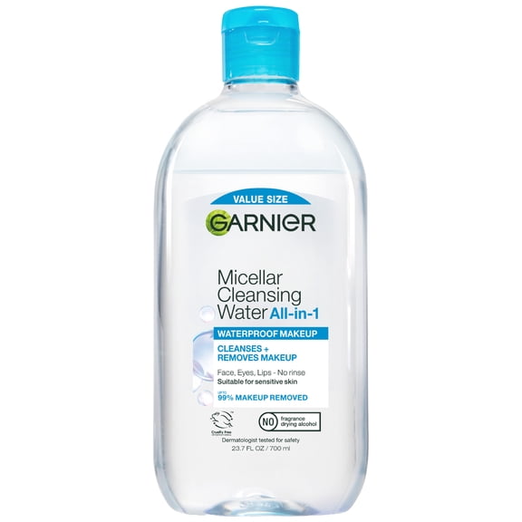 (2 pack) Garnier SkinActive Micellar Cleansing Water All in 1 Waterproof Makeup Remover, Face Cleanser, 23.7 fl oz