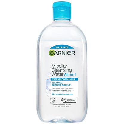 (2 pack) Garnier SkinActive Micellar Cleansing Water All in 1 Waterproof Makeup Remover, Face Cleanser, 23.7 fl oz