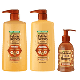 Garnier Whole Blends Honey Treasures Repairing Shampoo, Conditioner, & Leave-in Serum Set for Dry, Damaged Hair, 28 fl oz