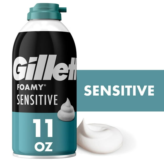 (3 pack) Gillette Foamy Sensitive Shave Foam For Men, Sensitive Skin, 11 oz