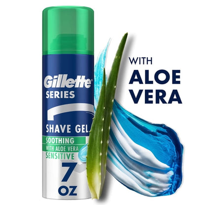 (2 pack) Gillette Series Soothing Shave Gel for Men with Aloe Vera, 7 oz