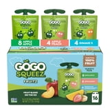 GoGo squeeZ No Sugar Added Apple Peach Gimme 5 Applesauce Variety Pouches, 3.2 oz (16 Pack)