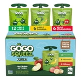 GoGo squeeZ No Sugar Added Banana Strawberry Applesauce Variety Pouches, 3.2 oz (24 Pack)