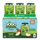 GoGo squeeZ No Sugar Added Apple Applesauce & Fruit Puree Pouches, 3.2 oz (16 Pack)