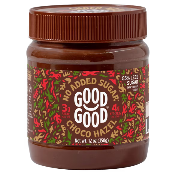 GOOD GOOD Choco Hazelnut Spread with Cocoa, No Added Sugar, 12 oz