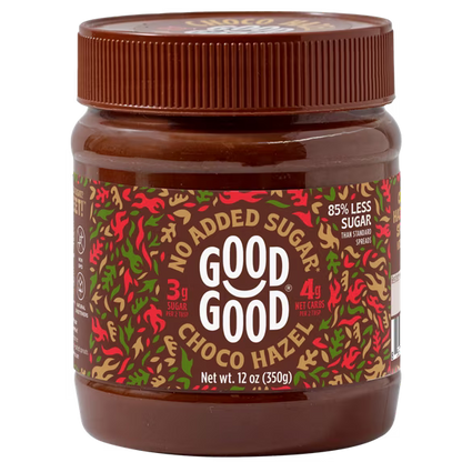 GOOD GOOD Choco Hazelnut Spread with Cocoa, No Added Sugar, 12 oz
